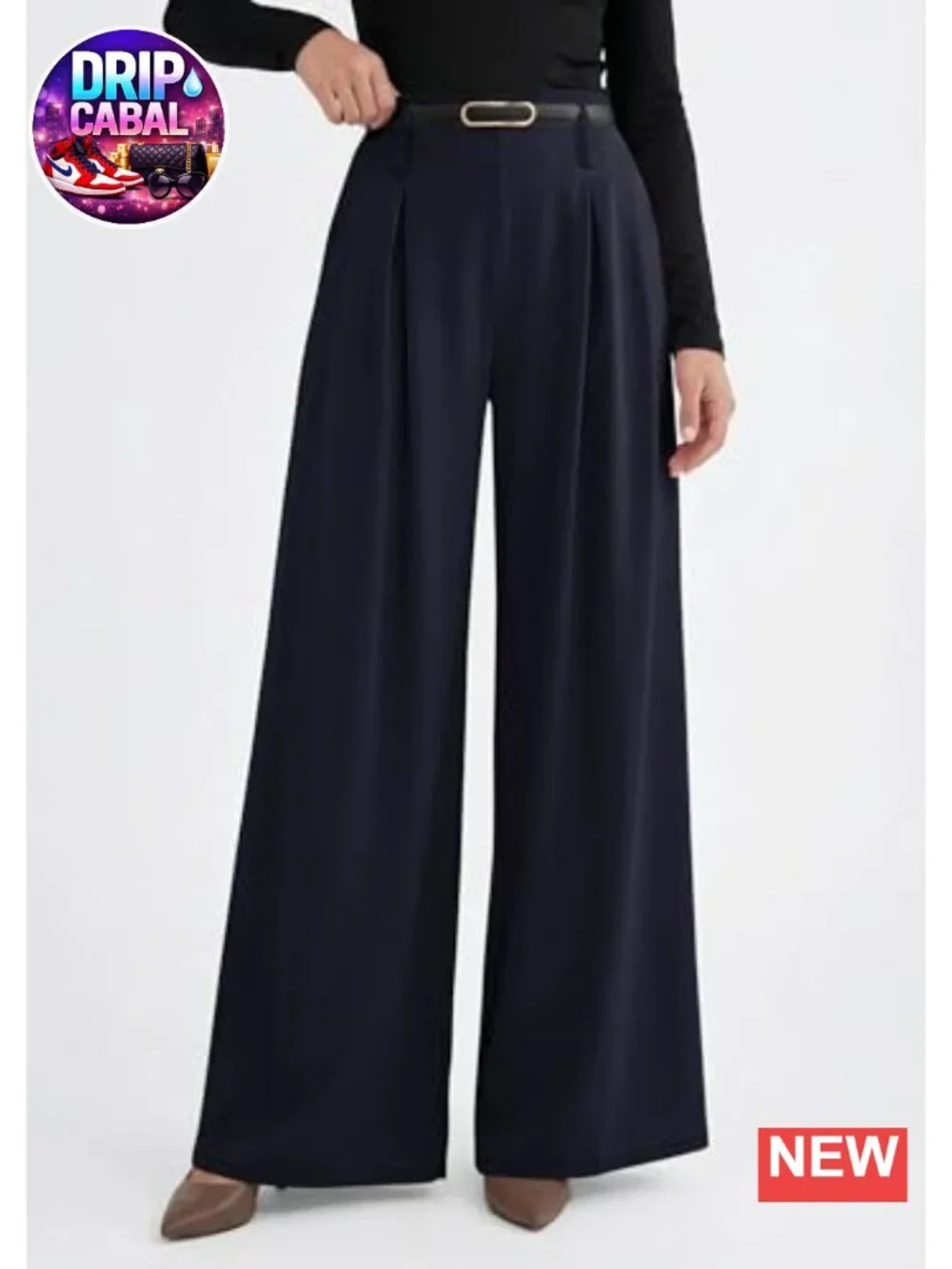 Women's Wide Leg Dress Pants Flowy High Waisted Palazzo Trousers w/ Pockets